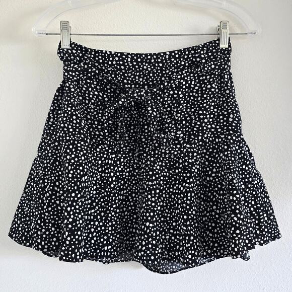 ALLSAINTS Dresses & Skirts - Allsaints Frida Splash Polka Dot Flare A-line Mini Skirt Black White Size 0